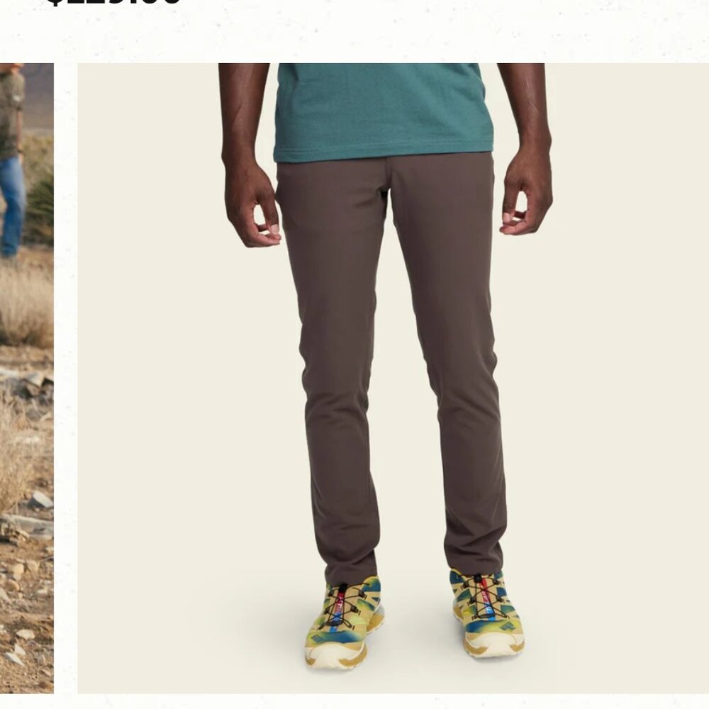 Howler Brothers Frontside Tech Pants Men's 40x30 Brown Casual Stretch Outdoors